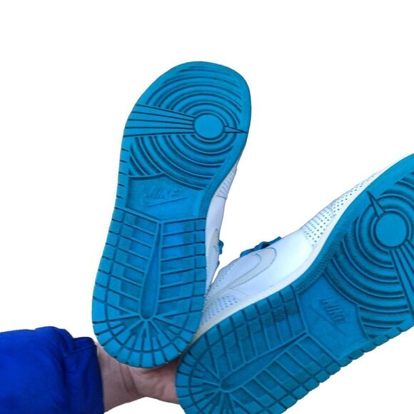 RARE 2008 Nike Air Jordan 1 Phat Low White Laser Blue Polka Size 6 - Picture 4 of 16